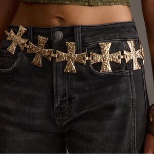 12th Tribe Britt Gold Statement Cross Belt